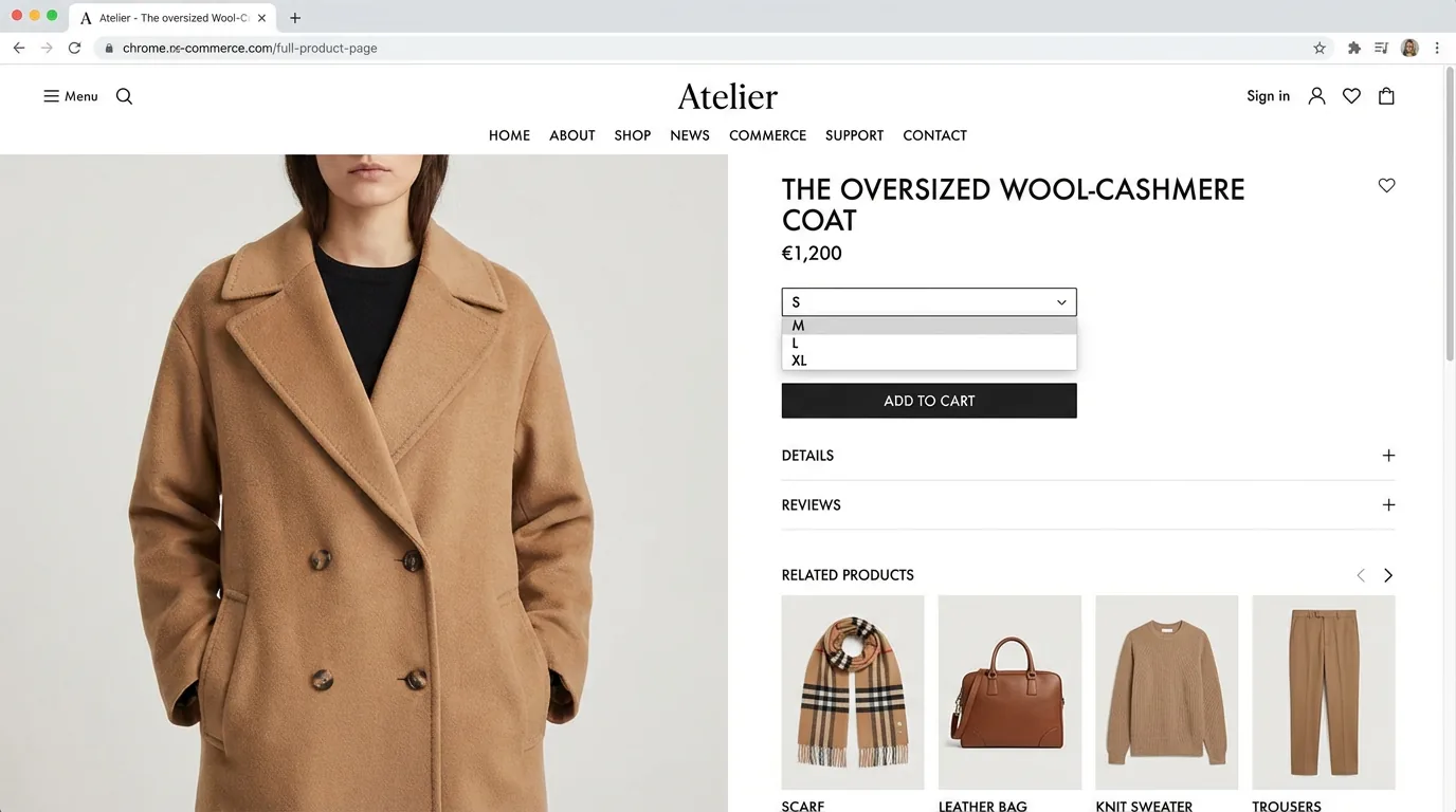 Fashion E-Commerce Platform Detail