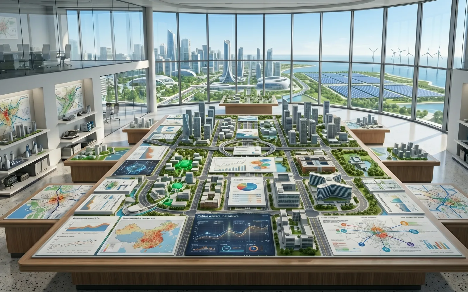 Governance AI command center with policy simulation and public analytics dashboards