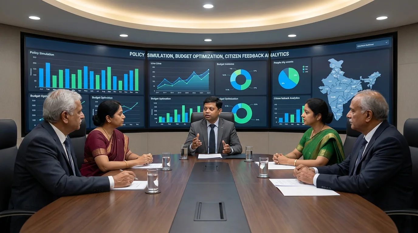 AI-powered governance strategy boardroom in India featuring Mr. Vikas